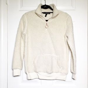 Derek Heart Sherpa Quarter Zip Pullover Sweatshirt